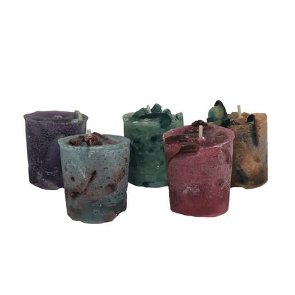 Candlestock Handmade Colorful Recycled Wax Unscented Votive Candles- 4 or 8 Pack (8 Count)