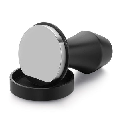 Normcore V4 Coffee Tamper 53.3mm - Spring-Loaded Tamper - Barista Espresso Tamper with 15lb / 25lb / 30lbs Replacement Springs - Anodized Aluminum Handle and Stand - Flat Base, Black
