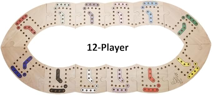 uDog Board Game | Old-Fashioned Fun for 2–12 Players | Made in The USA | Durable Wooden Pieces to Last a Lifetime | Family Game Night (6-Player)