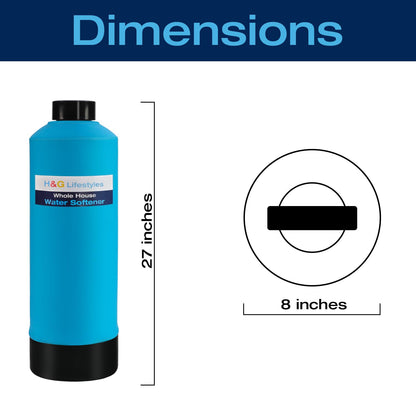 H&G Lifestyles Whole House Water Softener 32,000 Grains, NSF certified Whole Home Water Filtration System for Well & City Water, Remove Calcium Magnesium, Food Grade Resin, Silver-Enhanced, 700,000 Gl