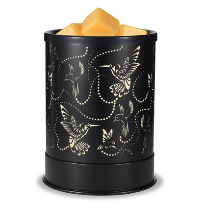 nawaza Metal Wax Melts Warmer 2-in-1 Electric Fragrance Candle Wax Melter and Wax Cubes with LED Light Aromatherapy Essential Oil Burner for Home Office Room Bedroom and Home Décor(Hummingbird Flock)