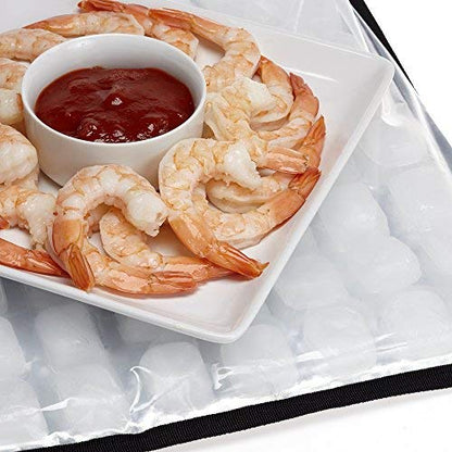 FlexiFreeze Party Mat Chiller - Food Cooling Buffet Cooler for Cold Serving Blue (19" x 15")