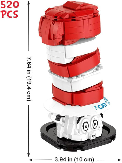 Brickcraft Officially Licensed Dr. Seuss Cat in The Hat Bust with Printed Parts Includes 556 Pieces Multicolored Brick Building Set