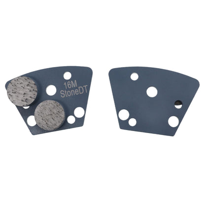 Diamond Grinding Shoes, Trapezoid Concrete Grinding Disc Fit with ASL Iron Horse Floor Grinders, Double Round Segs, 16 Grit Medium Bond, Pack of 9