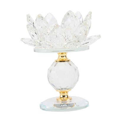 ZUNOXAZ Elegant Crystal Lotus Candle Holder for Wedding Dinner Table Home Office Festival Decor