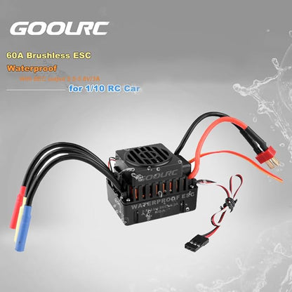 GoolRC Upgrade Waterproof 3650 3500KV Brushless Motor with 60A ESC Combo Set for 1/10 RC Car Truck