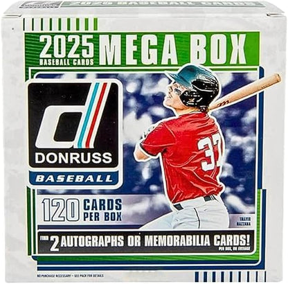 2025 Donruss Baseball Mega Box with 120 Trading Cards + 6 Toploaders + Magnetic Holder + StreetCards Magnet!