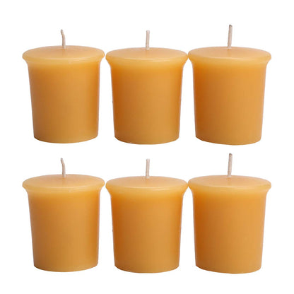 LJQizn 6pcs Beeswax Votive Candles Pure Handmade Pillar Natural Votives Set for Gift Home Décor Party Wedding Spa
