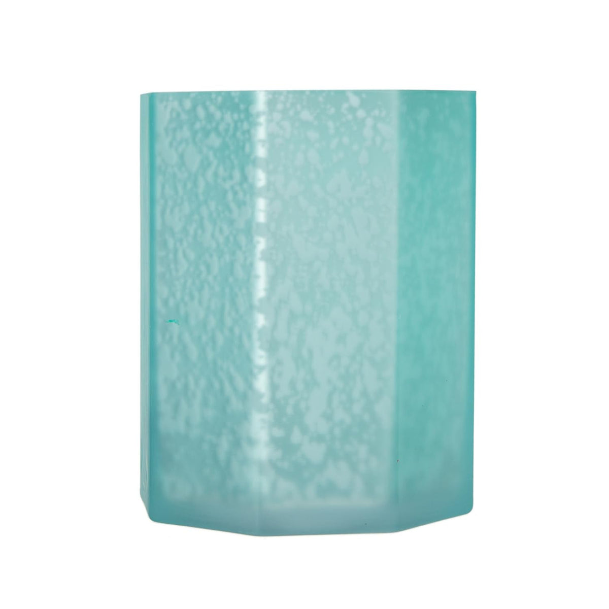 Aqua Blue Frosted Mercury Glass Octagonal Candle Holder, 4 Pack