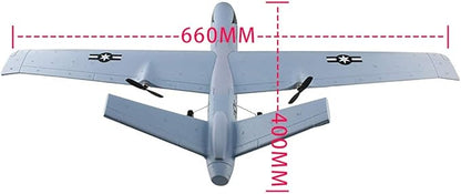 RC Plane Remote Control Airplane - 2.4Ghz 2 Channels DIY RC Predator Aircraft with 3-Axis Gyro for Beginner RC Plane with 2 Batteries Wingspan 660mm