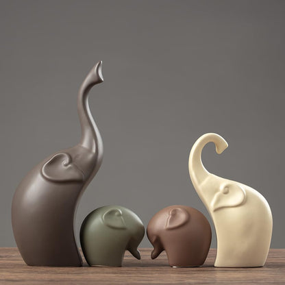 JXCBXJ Ceramic Statue,Family Figurines,Creative Ceramic Decorative,Crafts Ornaments Home Decor,Memorial Gift for Parents,Suitable for Shelf,Bookself