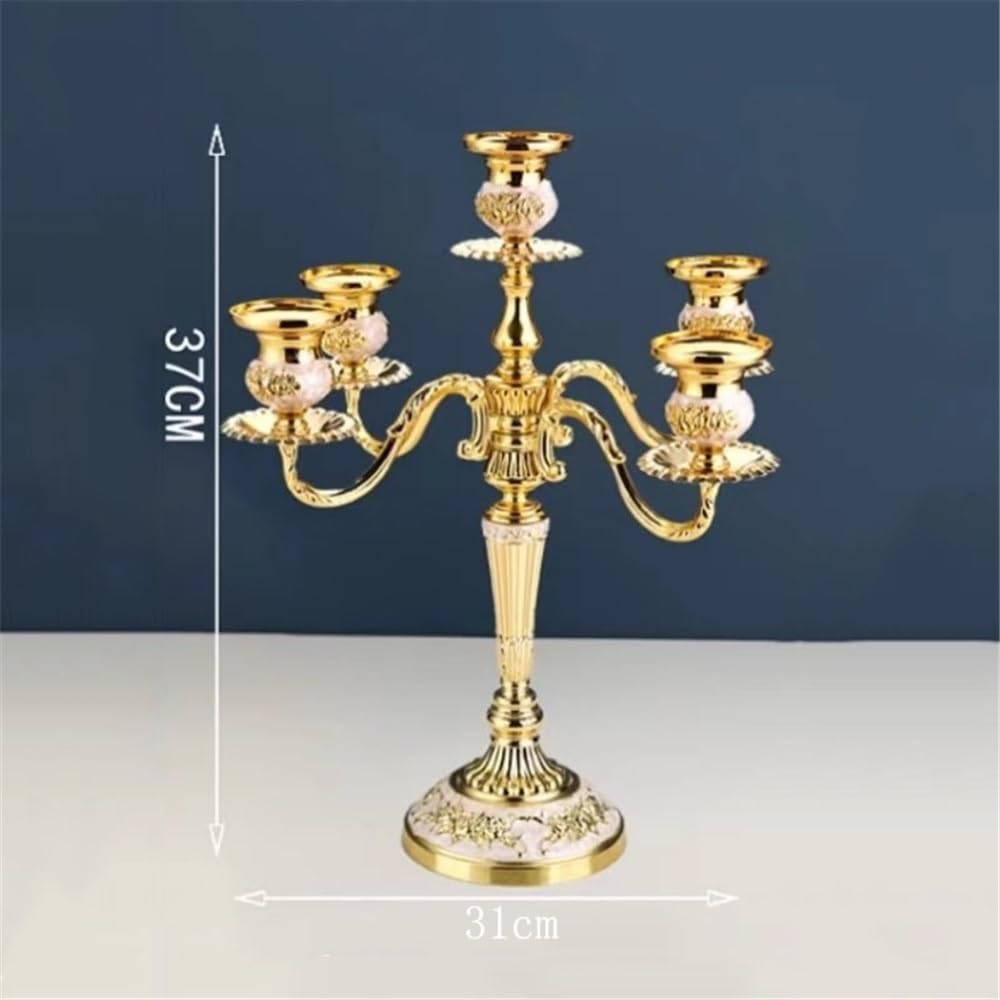 CFGH6FDF Candlestick Holders European Retro Five-Head Candle Holder Home Wedding Props Decorative Candlestick Candlelight Stand
