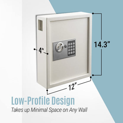Adiroffice Key Holder Wall Mount - 40-keys Lock Box with Code, Key Cabinet Wall Mount, Valet Parking Key Box, Car Dealer Key Cabinet - Space Saving Locking Key Box Wall Mount with Digital Lock