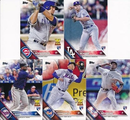 2016 Topps Baseball EXCLUSIVE MASSIVE 706 Card MIKE TROUT Stamp RELIC Complete Factory Set with 5 ROOKIE VARIATION Cards including 2Corey Seager RC's! Includes all Cards from Series 1&amp2!