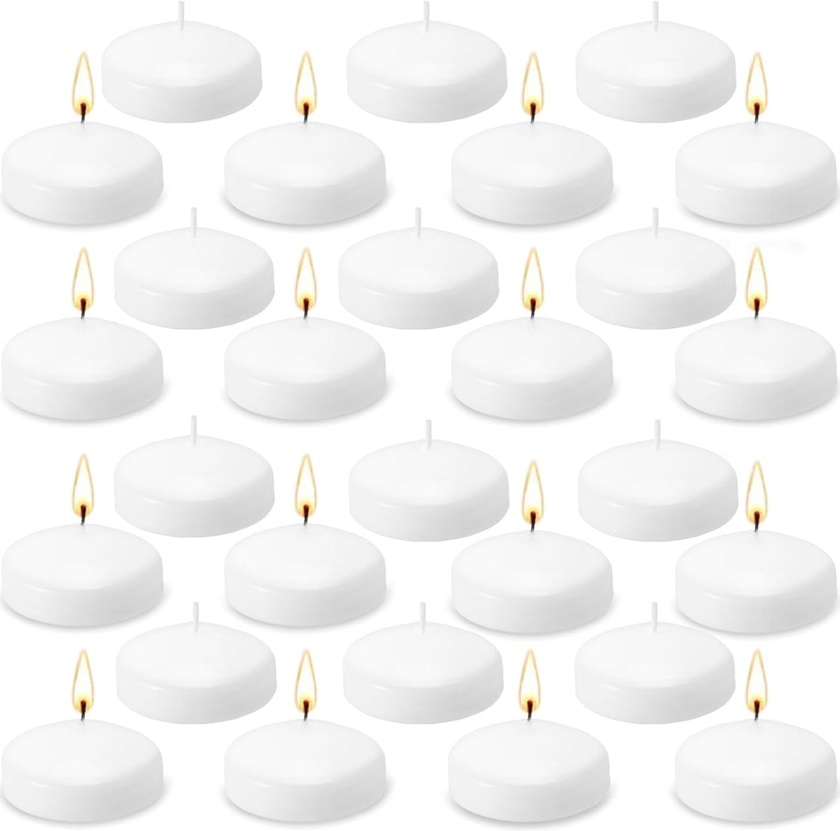 72 Pack 2-Inch Floating Candles - Perfect for Weddings and Events - White