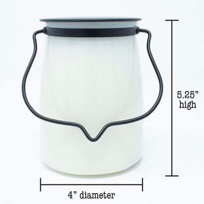 Milkhouse Candle Company Jasmine & Honeysuckle Soy Candles - Honeysuckle | White Jasmine | Citron & Greens Scented - 22 oz Butter Jar with Lid, 120+ Hour Burn Time, Made in the USA