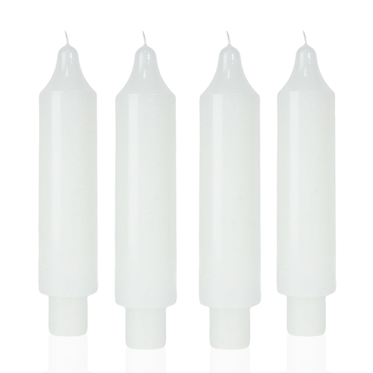 MAITREYA White Candlesticks Short Taper Candle Dripless Dinner Candle for Wedding Party Decoration Home Dinner,6.5inch,4 Pack