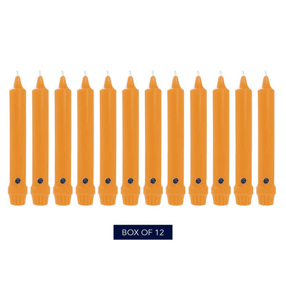 Colonial Candle Unscented Taper Candle, Classic Collection, Caramel, 8 in, Pack of 12 - Up to 6 Hours Burn