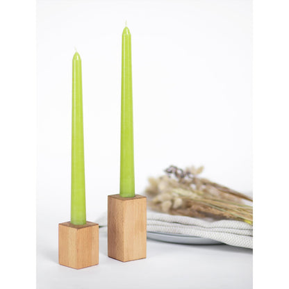 CANDWAX 12 inch Taper Candles Set of 4 - Dripless and Smokeless Candles Unscented - Slow Burning Candle Sticks - Olive Candle Taper