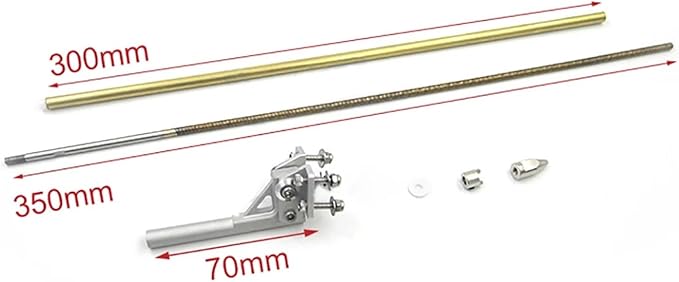 RC Boat 4mm 350mm Flexible Shaft CW CCW Drive Cable Shaft Strut Mount 36mm Propeller for RC Boat Speed Mono V Oval Catamaran(Left Hand)