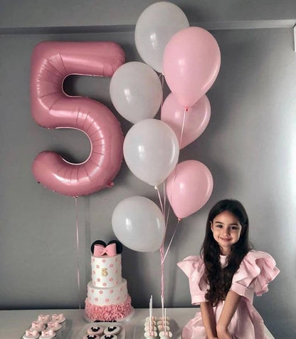 Pearlescent Pink Number 3 Balloon - 40 Inch 3rd Birthday Celebration Decor for Kids & Adults