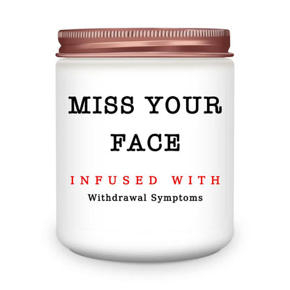 Homsolver Gifts for Women, Men, Friends, Sister, Bestie, Mother Day Gift for Friend, Christmas Birthday Candles for Her Him, Unique Friendship Gift for Friend, Miss Your Face Scented Candle