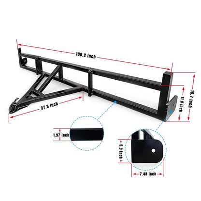 Shipping Container Tow Bar Kit - 14,000 LBS Heavy Duty Tow Hitch with Manganese Steel & Split Design for 20ft/40ft Containers (Tow bar for 100.2" Container)