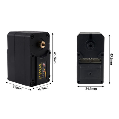 RCmall Feetech STS3215 Digital Servo Motor, High-Torque 19KG, 7.4V Dual Axis TTL Serial Bus Control, 360° Magnetic Encoder, Feedback Function, Black, 6-Pack