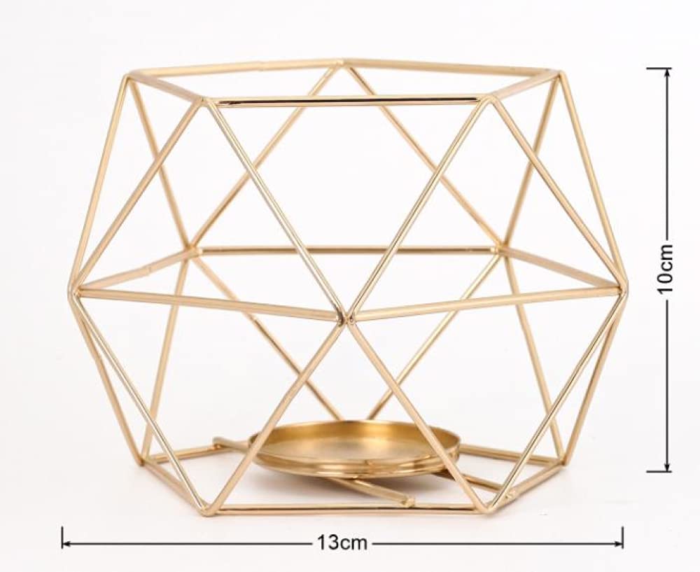 ZHZXBDGQ Tealight Holders Metal Wire Iron Tea Light Candle Holder Geometric Candle Holder Centerpieces for Wedding Holidays Events Party Decorations-Gold