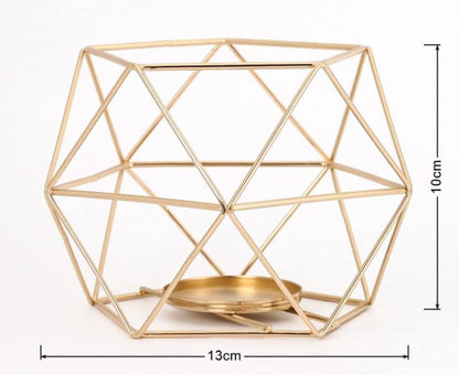 ZHZXBDGQ Tealight Holders Metal Wire Iron Tea Light Candle Holder Geometric Candle Holder Centerpieces for Wedding Holidays Events Party Decorations-Gold