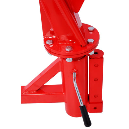 Truck Bed Crane with Hitch Mount Lift, 500Lb Hydraulic Pickup Truck Hitch Crane, 2" Receiver Engine Hoist, Foldable Red Jib Lifting System for Loading Dock PWC Trailer, Professional Shop Tool