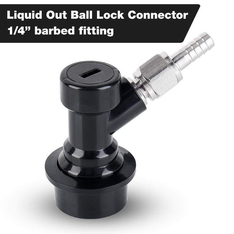 Ball Lock Keg Disconnect Quick Ball Lock MFL Disconnect Flared 5/16” Gas 1/4” Liquid Barbed Stainless Swivel Nuts for Corny Keg Post Ball Lock Keg Fittings for Homebrew with Clamps