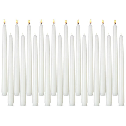 20 Pcs White Taper Candles for Home Decoration, 10×7/8 Inch Thin Candlesticks, Great for Wedding Dinner Party and Emergency