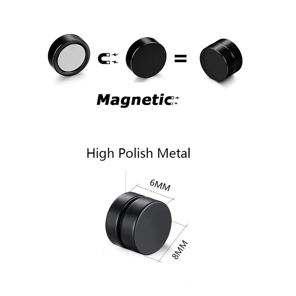 Fu You 5 pair stainless steal clip on earrings for men and women