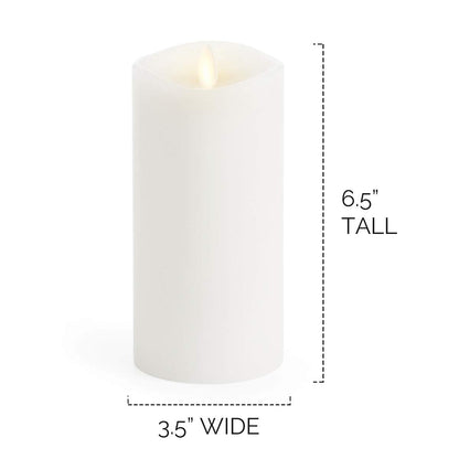 Luminara Flameless Pillar Candle Large (6.5 inches, Unscented), Flickering Real Flame Effect, Melted Edge, Smooth Wax, LED Battery-Operated Candles