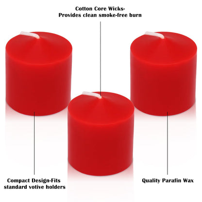 9-Pack 1.25-Inch Red Votive Candles, Unscented Small Tealight Candle for Home Decor and Special Occasions