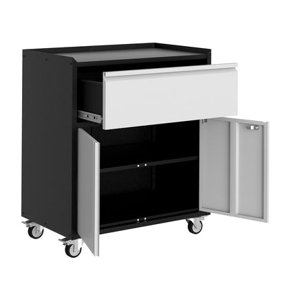 IDEALHOUSE Heavy Duty Rolling Tool Cabinet - Mobile Metal Storage with Lock, 4 Wheels & Adjustable Shelf for Garage Workshop Organization (Grey)