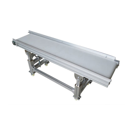BREVELTION 59inch PVC Belt Conveyor Industrial Transport Equipment Height Adjustable 110V 120W White