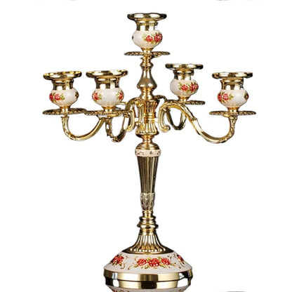 WAOCEO Candlestick Holders European Candle Holder Creative Alloy Candle Holder Retro Home Decoration Romantic Wedding Candle Light Dinner Candle Holder Candle Holders(Color:B)