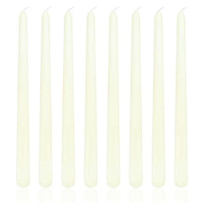 8 Pack 10 Inch Ivory Taper Candles Long Burning Time and Dripless Candles For Dinner Home Decor Wedding Shower