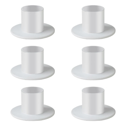 kehail Metal Taper Candle Holders Set - 2"×1" Elegant Candlestick Centerpieces for Table Decor, Wedding, Anniversary, Dinner Party (6, White)