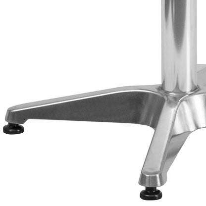 Flash Furniture Mellie 27.5" Round Aluminum Indoor-Outdoor Table with Stainless Steel Table Top