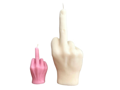 Big Fuck You Candle, Large Middle Finger Candle, Hand Gesture Candle, Homemade soy candle, Candle Gift, Funny candle, Scented candle (Beige, UNSCENTED)