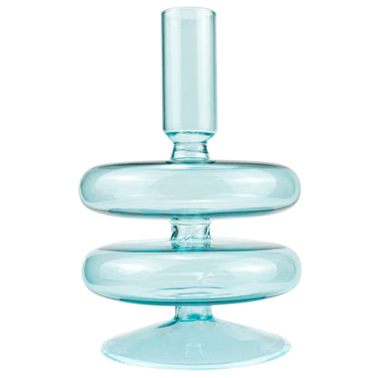 LNQ LUNIQI Clear Taper Candle Holders Glass Candle Stick Holder Modern Candle Holders for Tapered Candlesticks Wedding Reception Centerpieces Christmas（Light Blue）