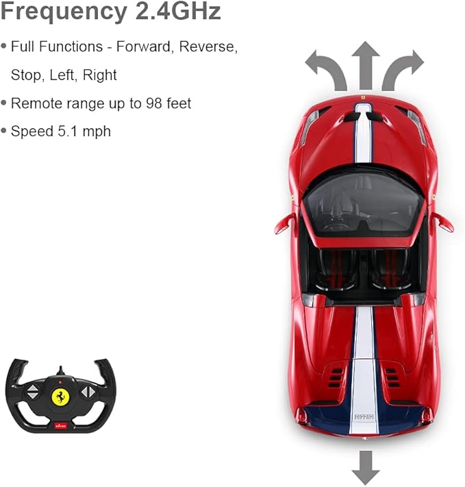 Rastar RC Car | Radio Remote Control Car 1/14 Scale Ferrari 458 Special A Model Toy Car for Kids Auto Open &amp Close Red