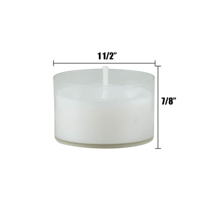 Stonebriar 96 Count White Unscented Smokeless Long Burning Clear Cup Tea Light Candles with 6 to 7 Hour Burn Time