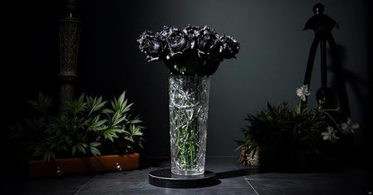 Gothic Black Rose Building Blocks Set - 585 PCS Dark Romance DIY Artificial Flowers Luxury Home Decor for Valentine's Day/Birthday Elegant Gift for Women &amp DIY Enthusiasts