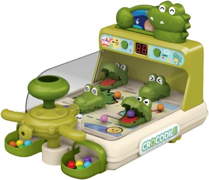 Dinosaur Crocodile Pinball Machine Board Kids Games Interactive Electronic Toys for Toddler Board Games Ages 3-5 Year Old Boy Birthday GiftBaby Toy for Early Learning (Green) ﻿