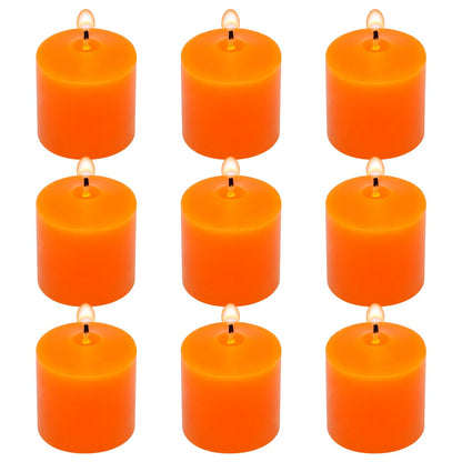 9-Pack 1.25-Inch Orange Votive Candles for Halloween Fall Harvest – Unscented Small Tealight Candle for Home Decor, Meditation, and Special Occasions