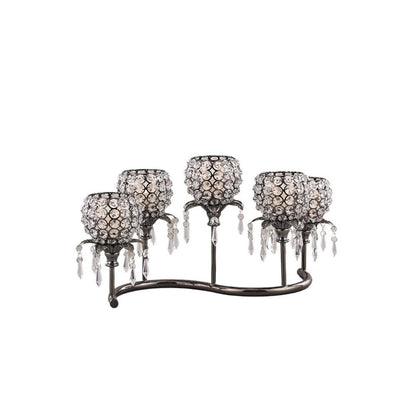 cfycfy987 Candelabra European Crystal Candlestick Retro Luxury Candle Holder Ornaments for Living Room, Hotel, Wedding Candle Sticks Holder(Black)